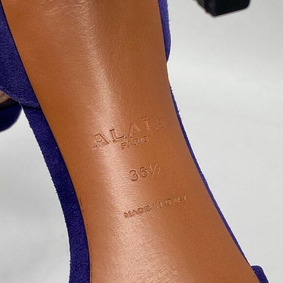 Alaia Bombe 90 Ankle-Strap Studded Suede Leather Sandals size 36.5 - Picture 16 of 16